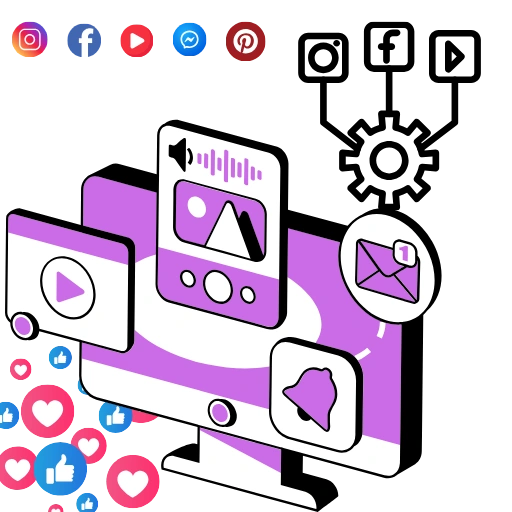 Blue and Orange Corporate Social Media Management Service Instagram Post best social media management agency